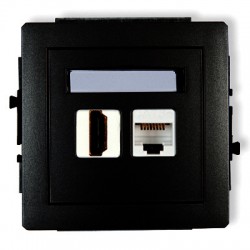 Mechanizm gniazda poj. HDMI + gniazda komp. poj. 1xRJ45, kat. 5e, 8-stykowy