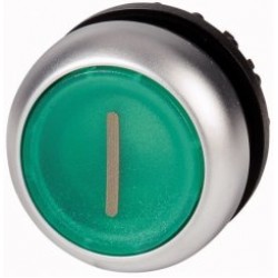 M22-DL-G-X1 Napęd przycisku podświetlany z samopowrotem płaski, zielony