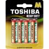 Baterie cynkowo-węglowe AA, blister 4 sztuki Toshiba