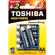 Baterie alkaliczne Toshiba, AA, LR6GCNP BP6 2F (4+2szt) (LR6GCNP BP6 2F)