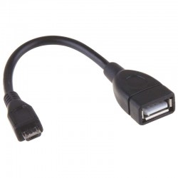 Przewód USB 2.0 wtyk A - wtyk micro B, OTG, 15cm