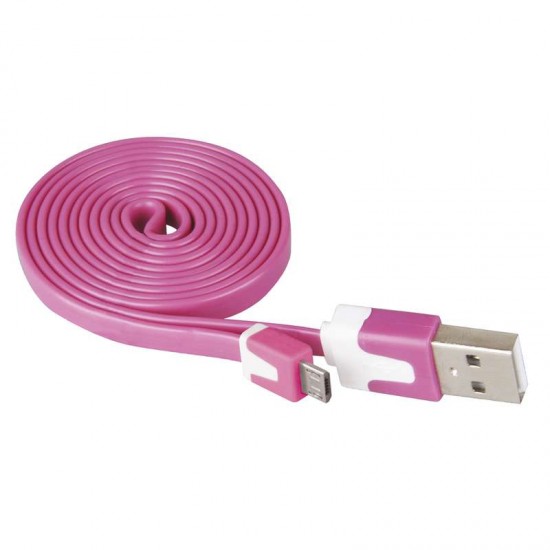Przewód USB 2.0 wtyk A - wtyk micro B, 1m, różowy