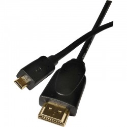 Przewód HDMI 1.4 wtyk A - wtyk D, pozłacane złącza, 1,5m
